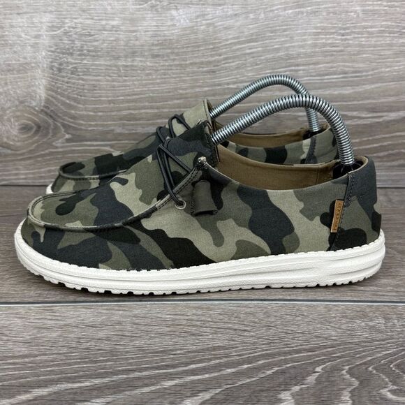 Hey Dude Wendy Women’s Sz 9/EU 40 Camo Green Slip On Comfort Loafers 121417003 - Picture 3 of 10